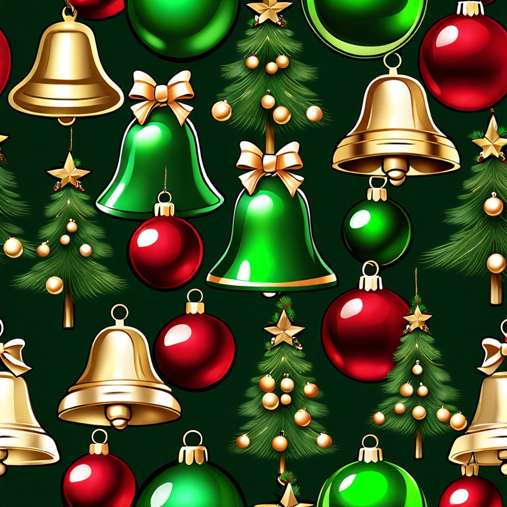 green bell ornaments