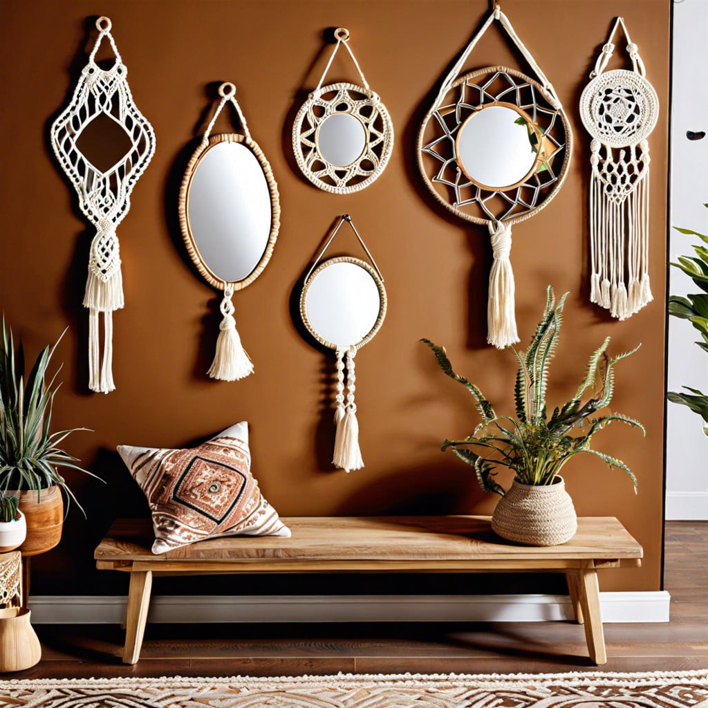 hang mirrors with macrame hangers