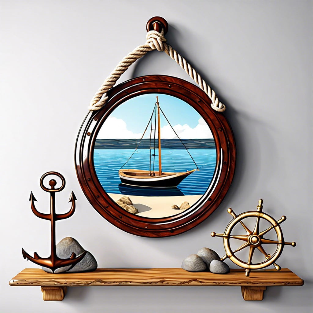 hang mirrors with rope for a nautical feel