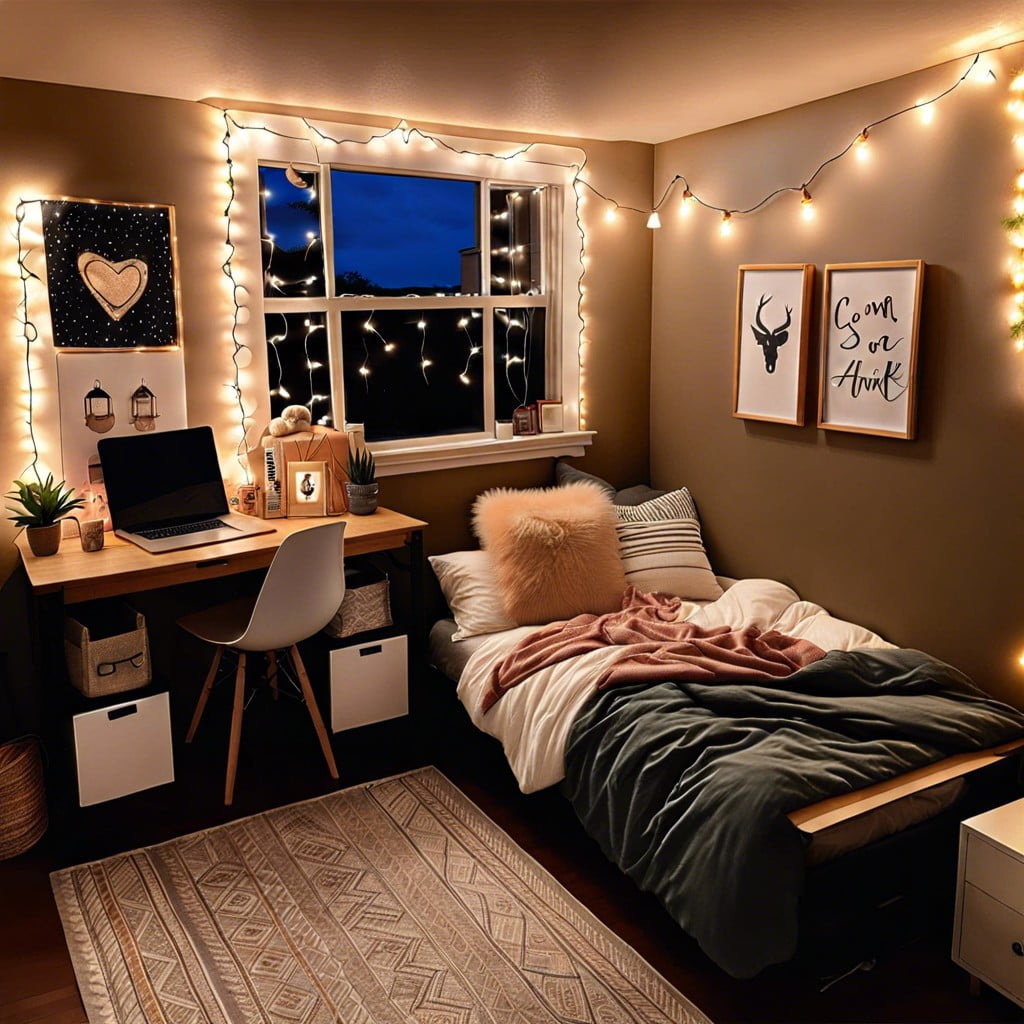 hang string lights for cozy ambiance