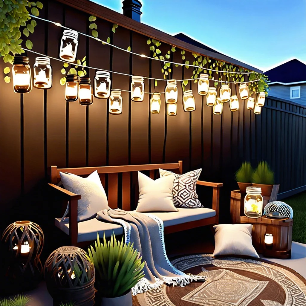 hanging lanterns or mason jar lights