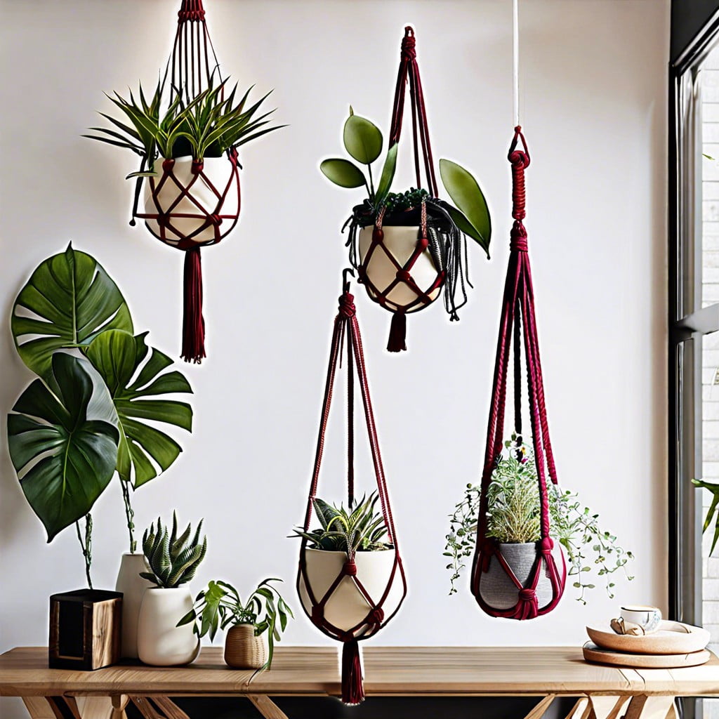 hanging macrame plant holders