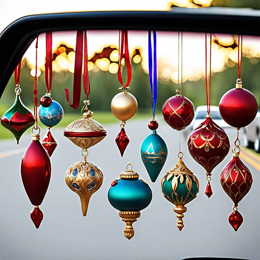 hanging ornaments from the rearview mirror