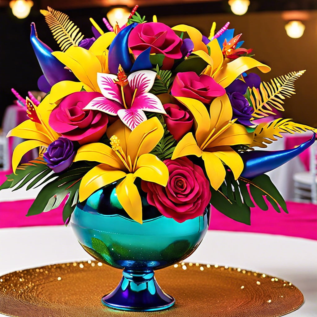 havana nights with cuban inspired centerpieces and vibrant colors