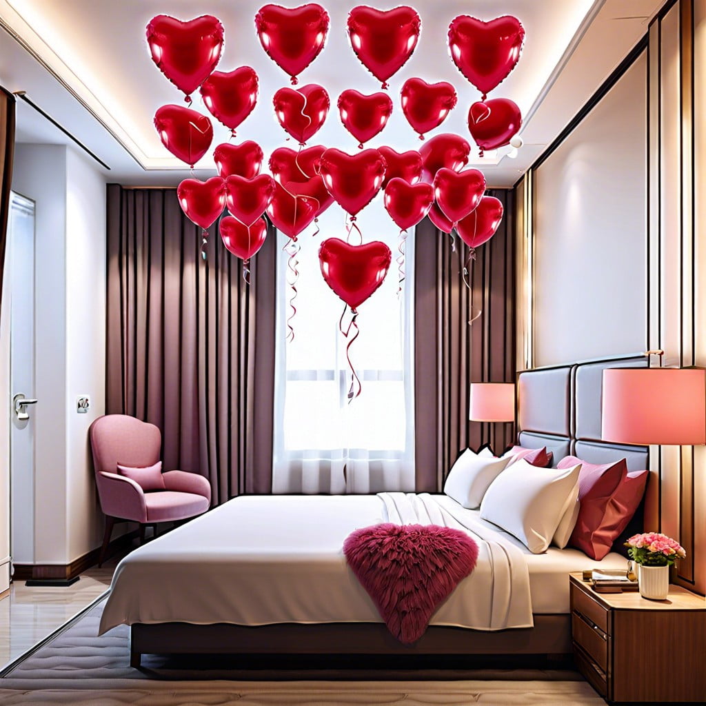 heart shaped balloon ceiling