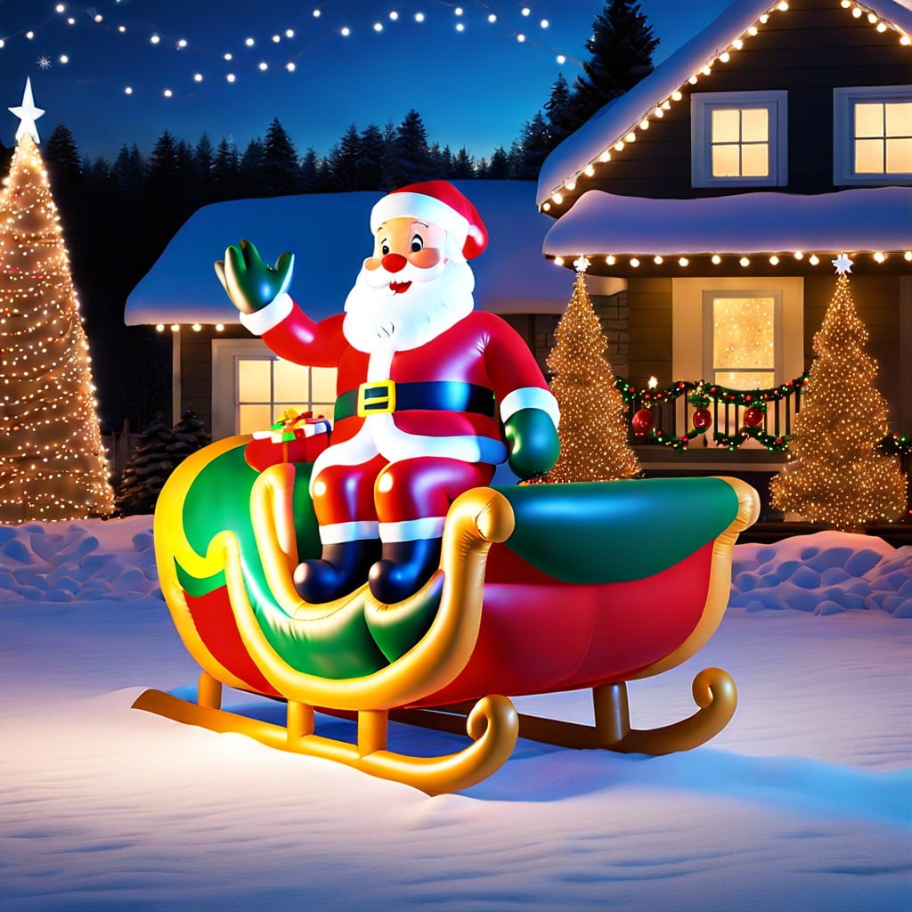 inflatable santa and sleigh