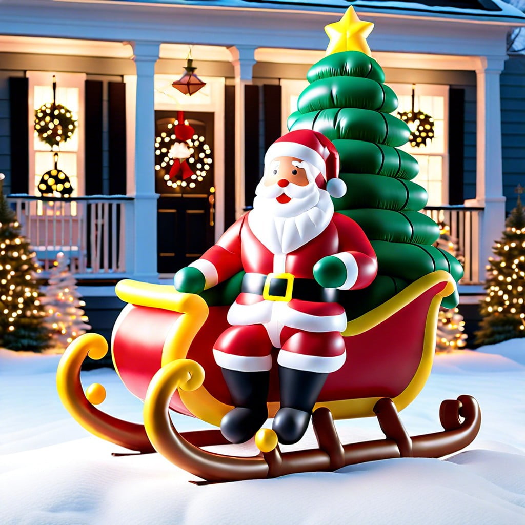 inflatable santa and sleigh