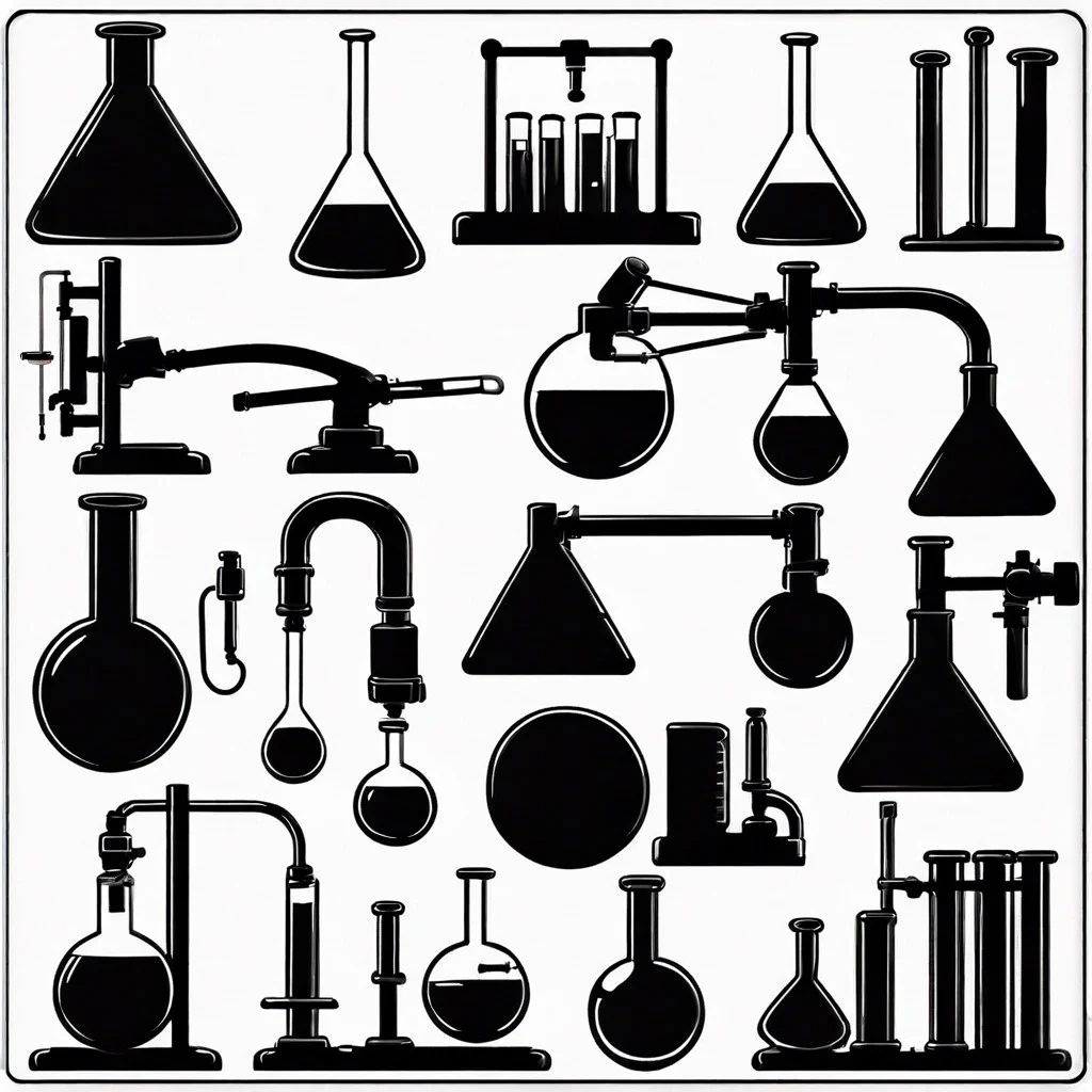 lab equipment silhouettes