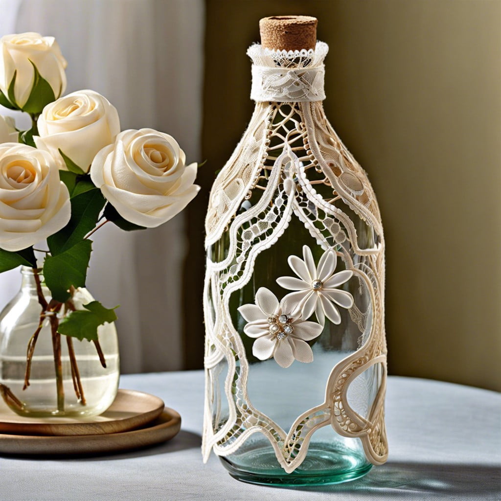 lace wrapped bottles