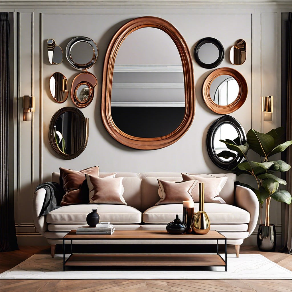 layer mirrors on a mantel