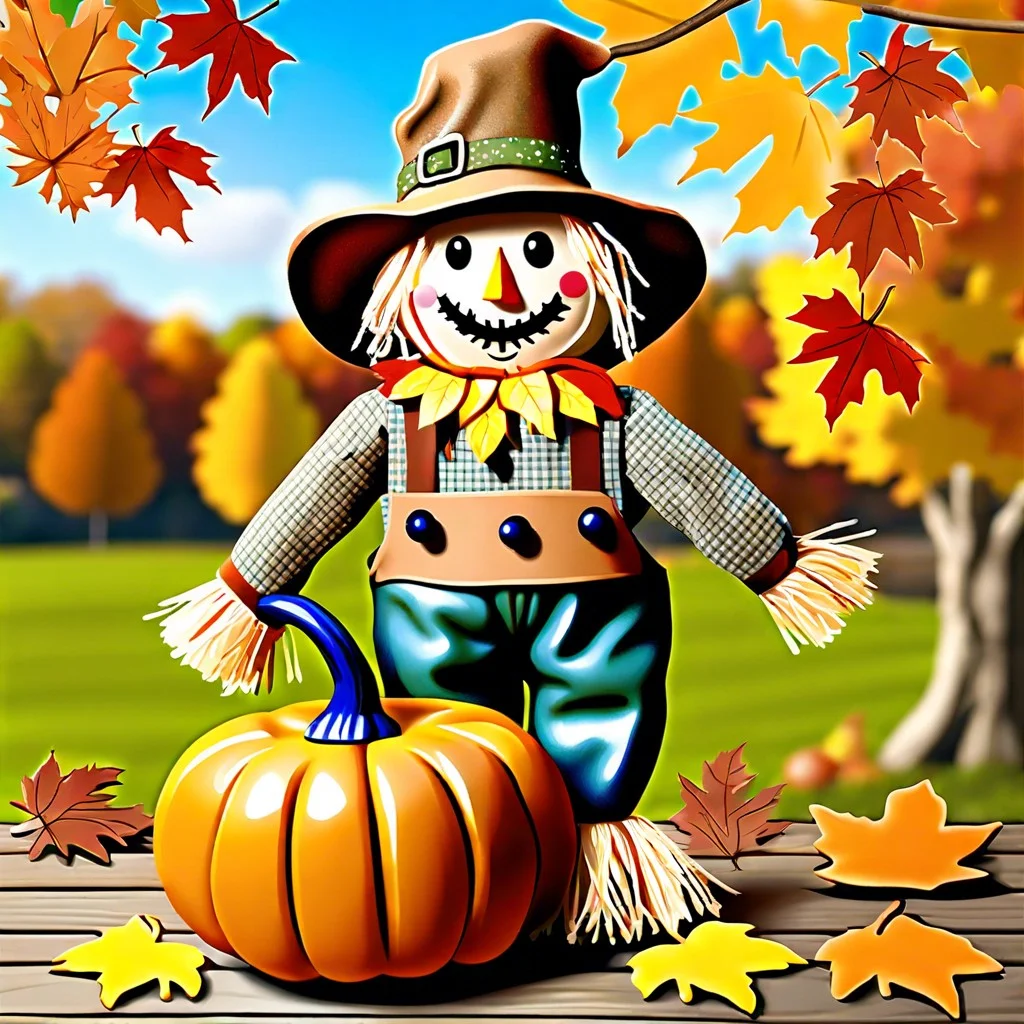 leaf stuffed scarecrows