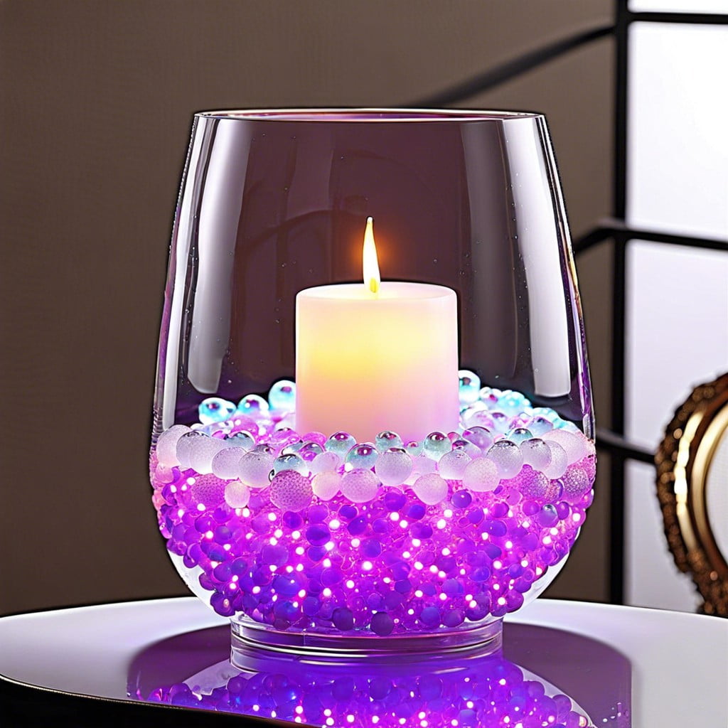 led lights mixed with translucent water beads