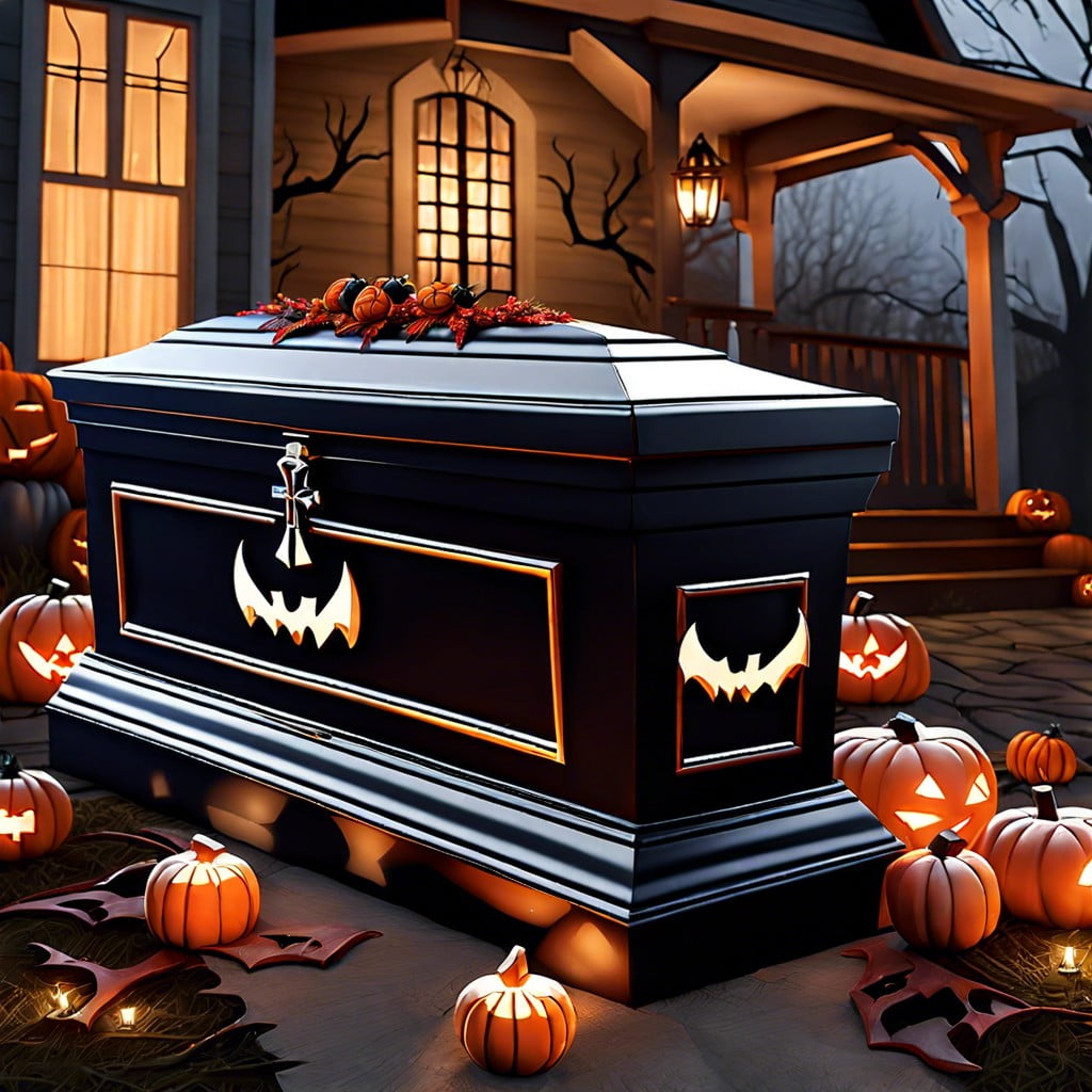 lifesize coffin with motion activated vampire