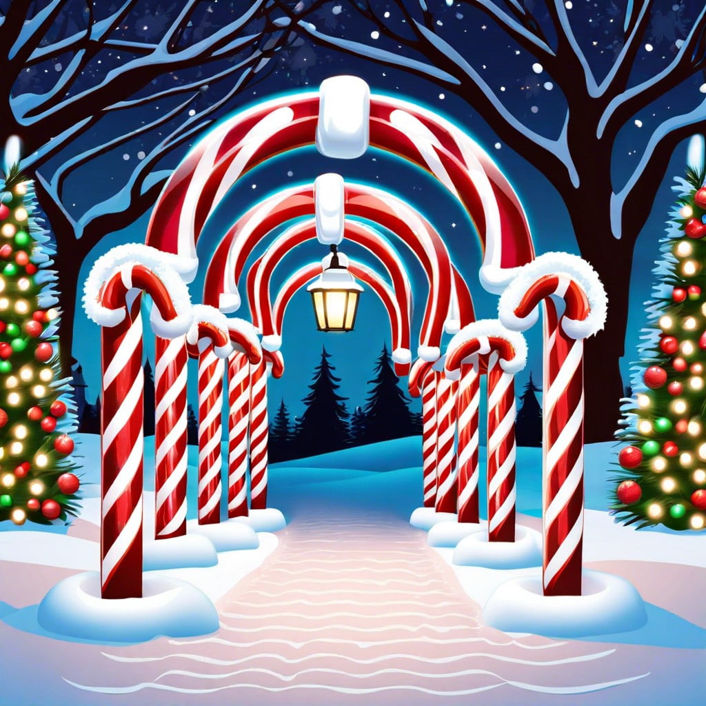 light up candy cane walkway