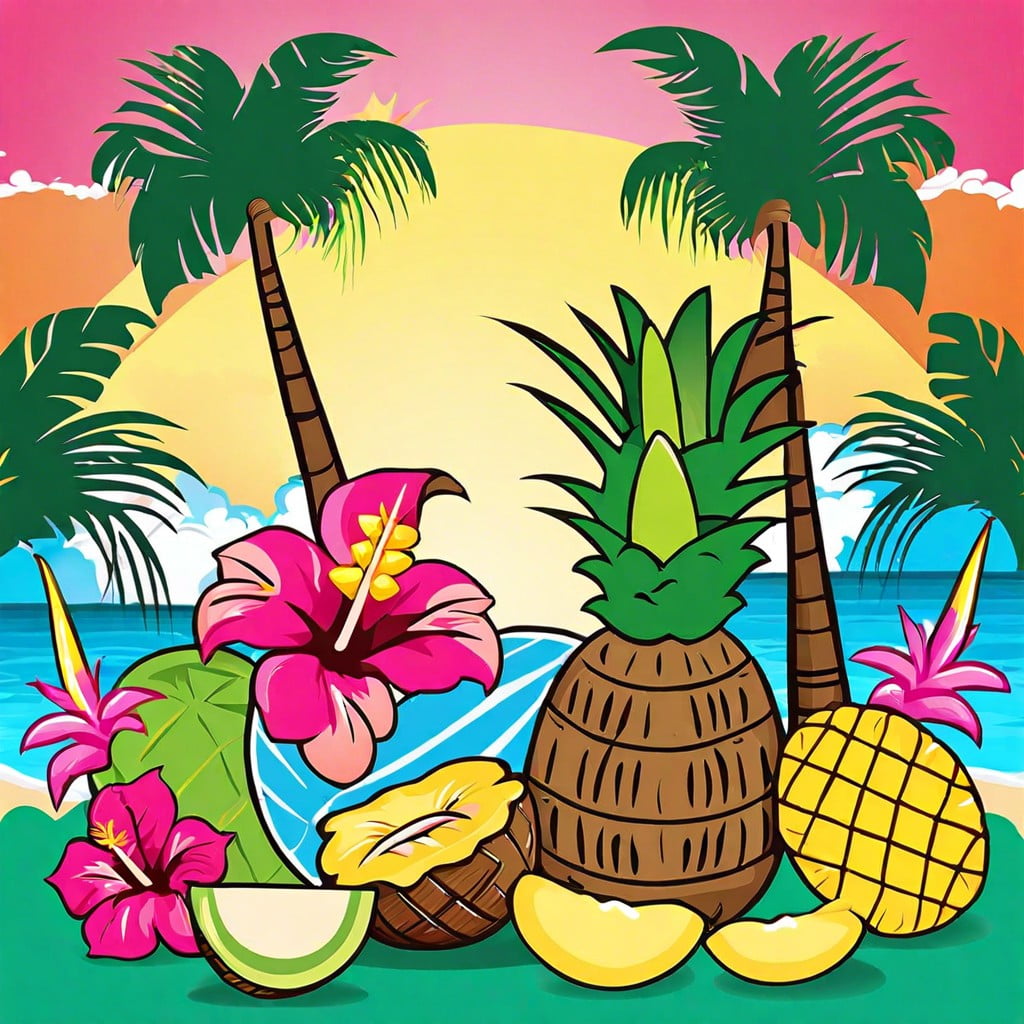 luau photo booth with props