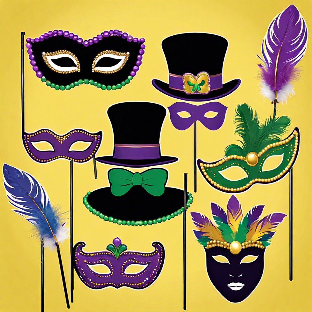 mardi gras themed photo booth props