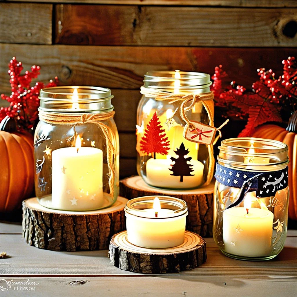 mason jar candle holders
