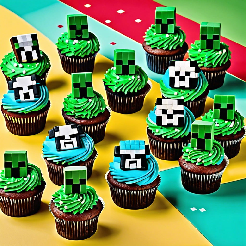 minecraft cupcake decorating