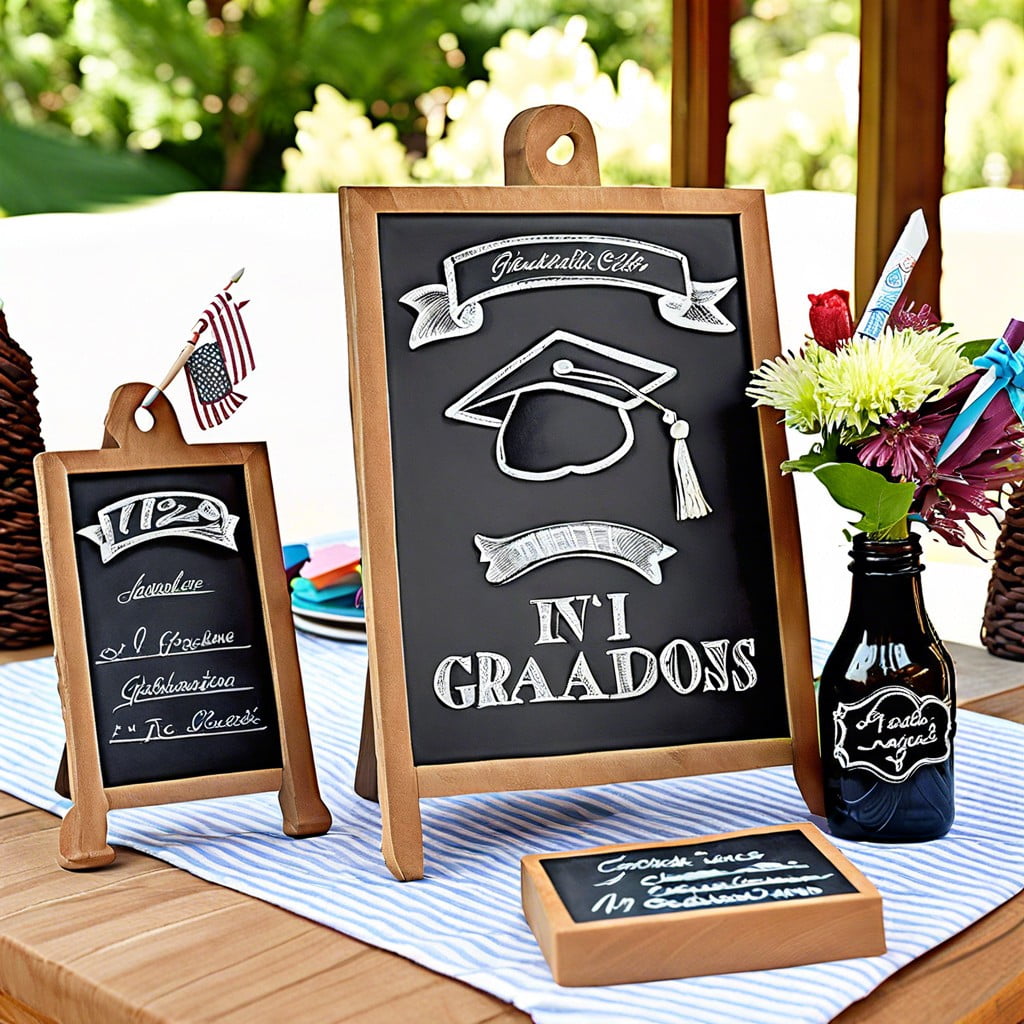 mini blackboards with chalk messages