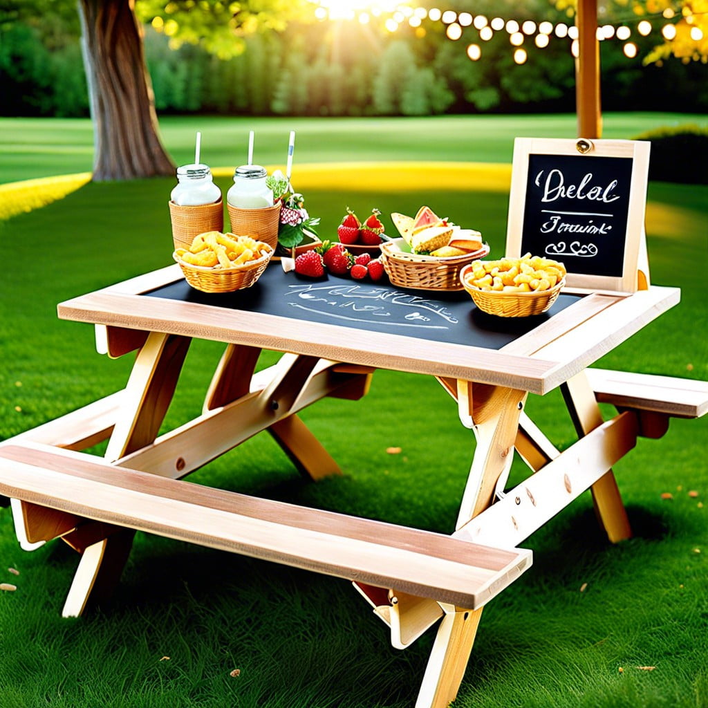 mini chalkboard signs for food and drink stations