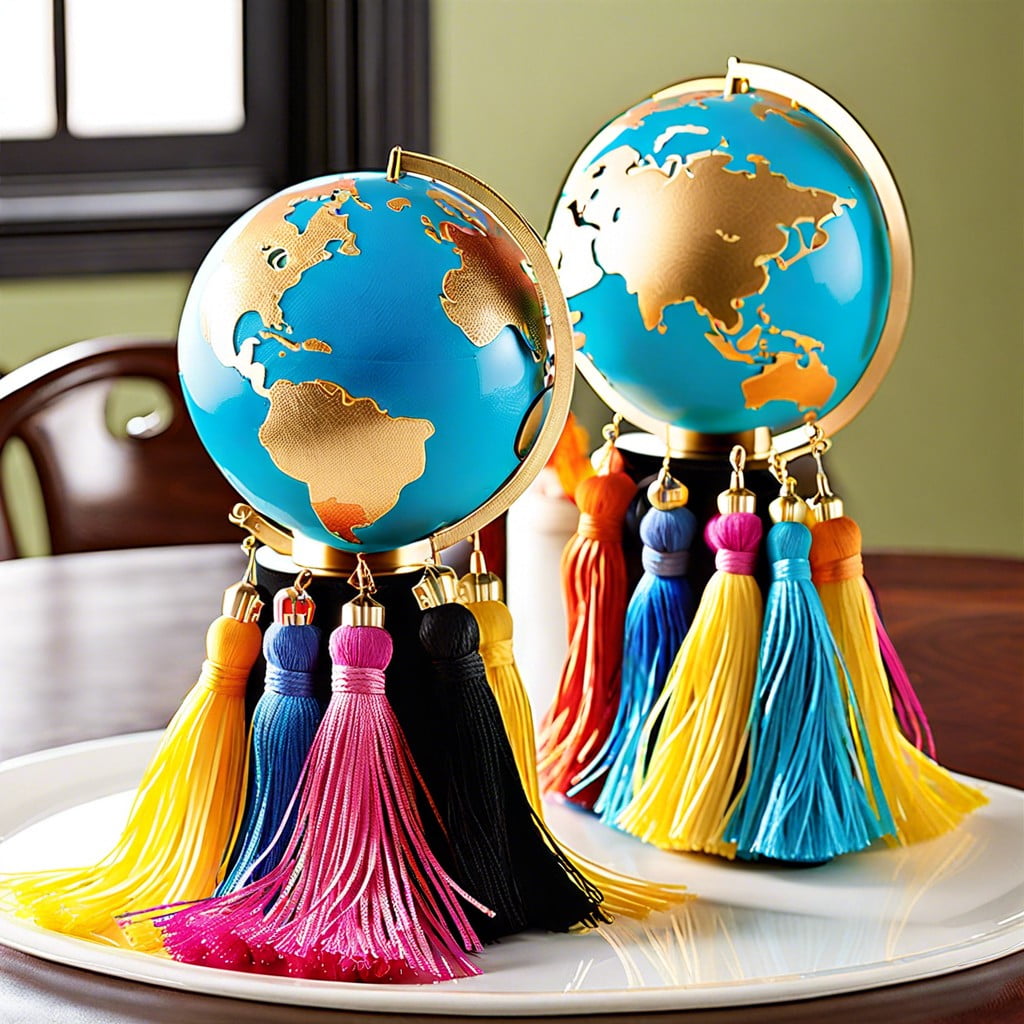 mini globes with tassels