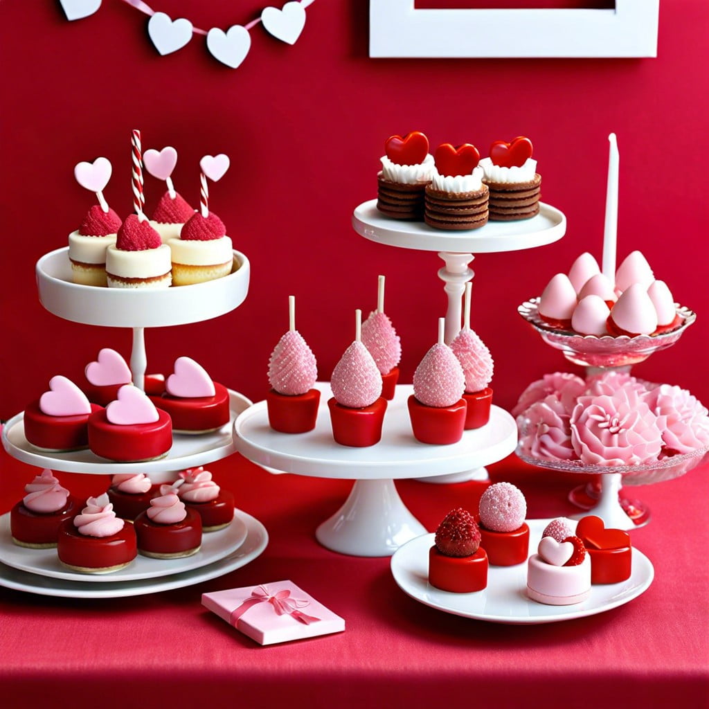 mini love themed desserts