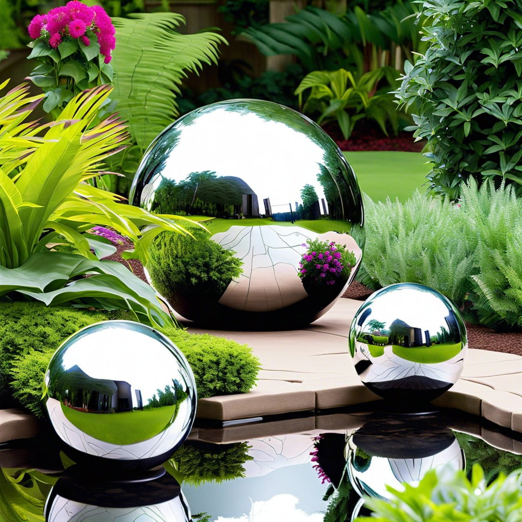 mirrored garden orbs