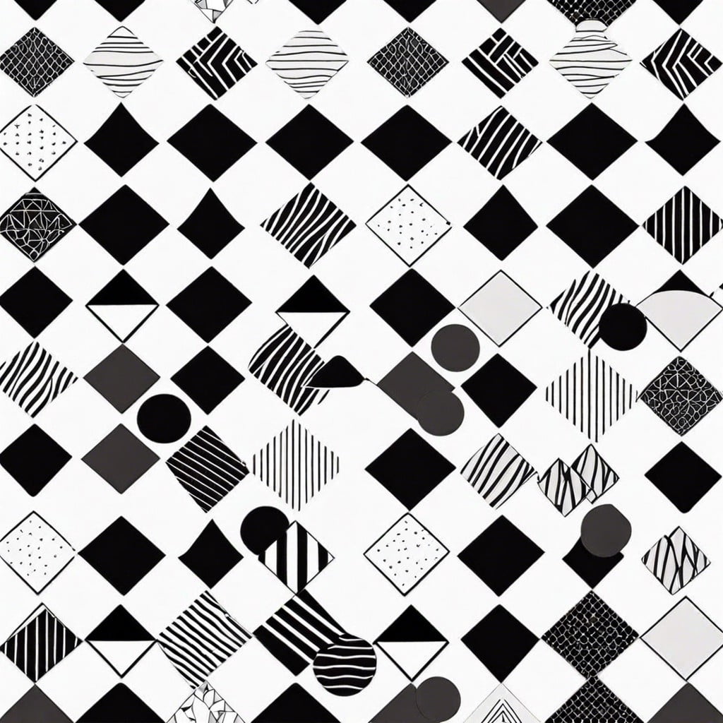 modern monochrome black and white patterns with geometric designs