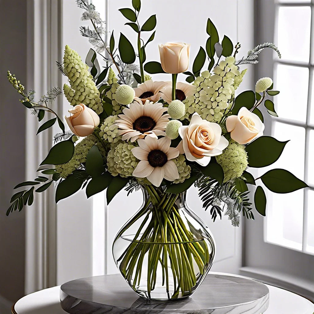 monochromatic flower bouquet