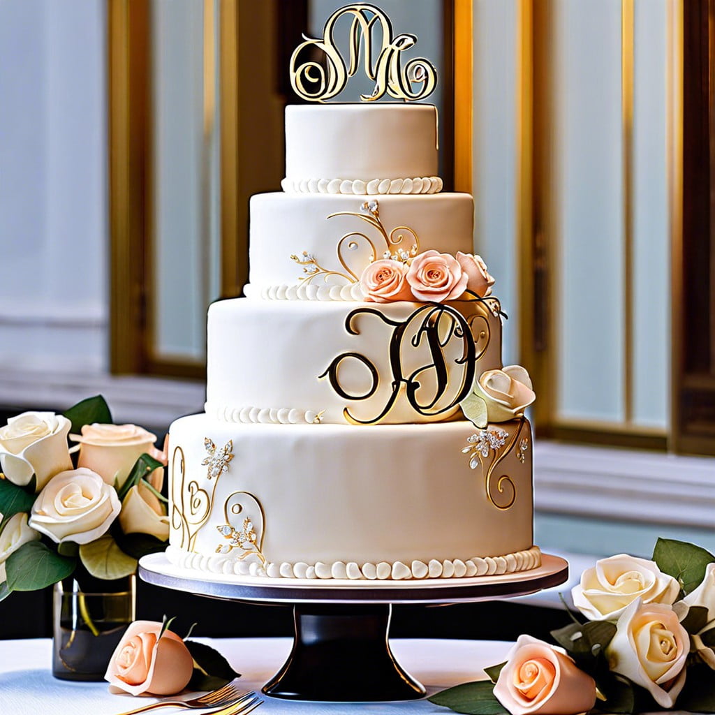 monogram cake topper