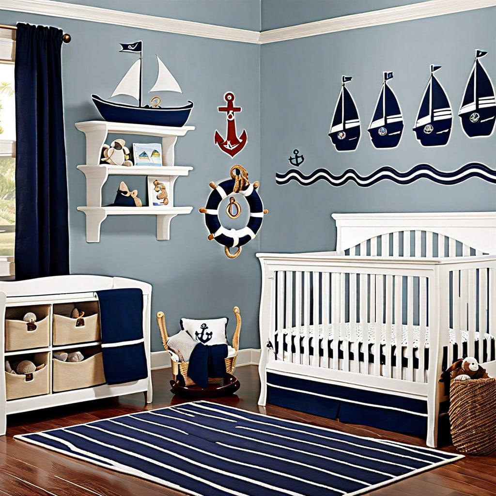 nautical adventure boats anchors and navy blue accents