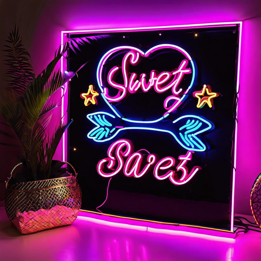 neon signs with sweet phrases