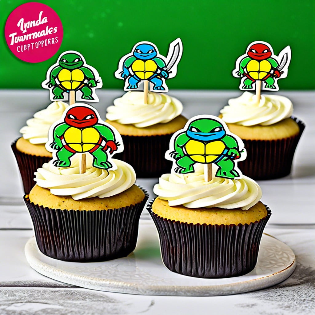 ninja turtle themed cupcake toppers