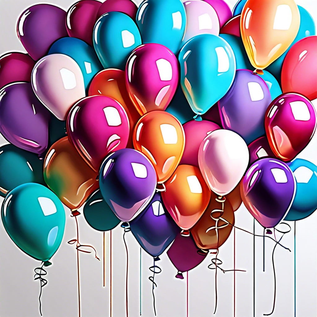 ombre balloon clusters in various shades