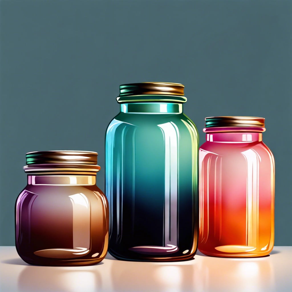 ombre painted jars in gradient colors