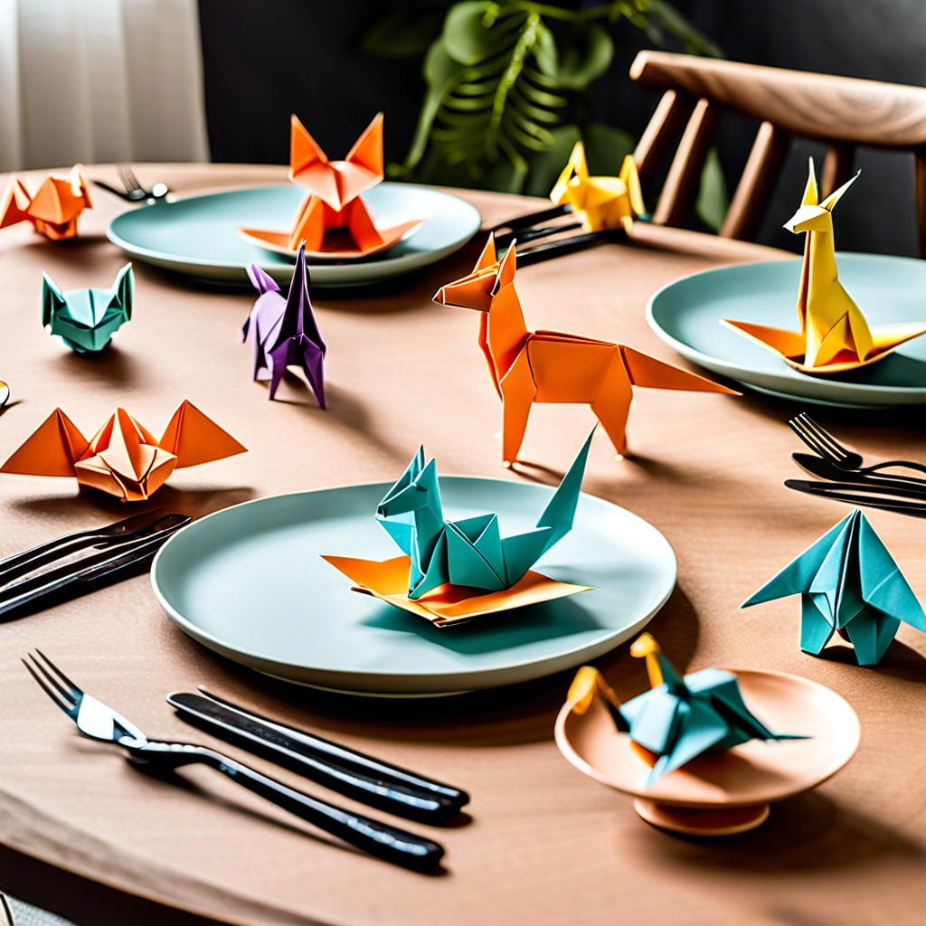 origami animal place settings