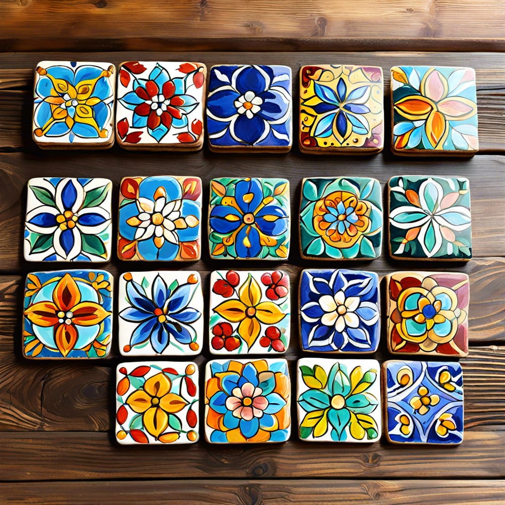 painted tile coasters