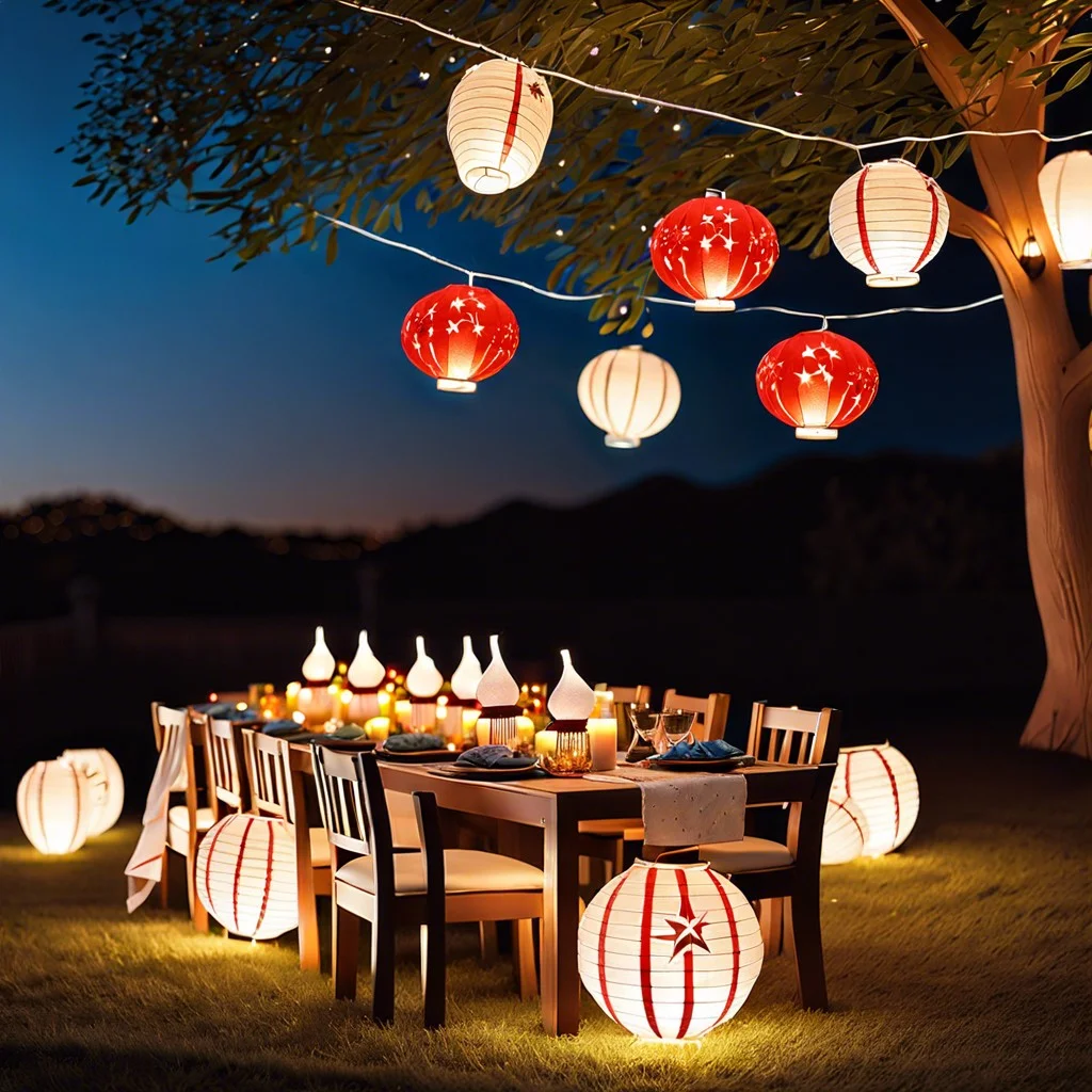 paper lanterns with stars