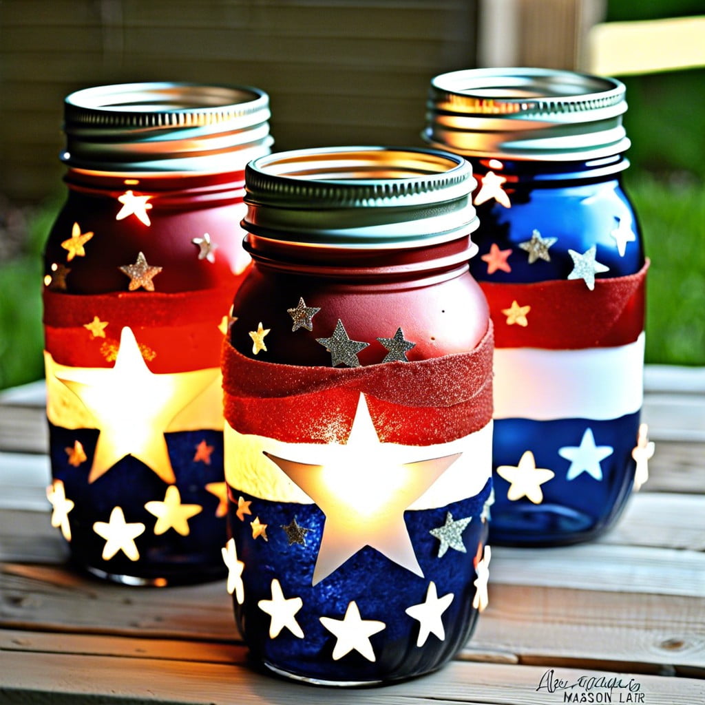 patriotic mason jar lanterns