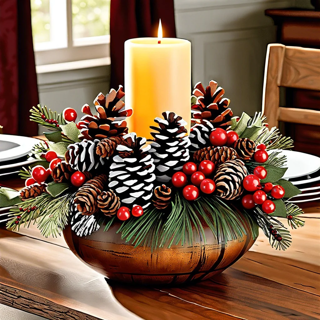 pinecones and berries