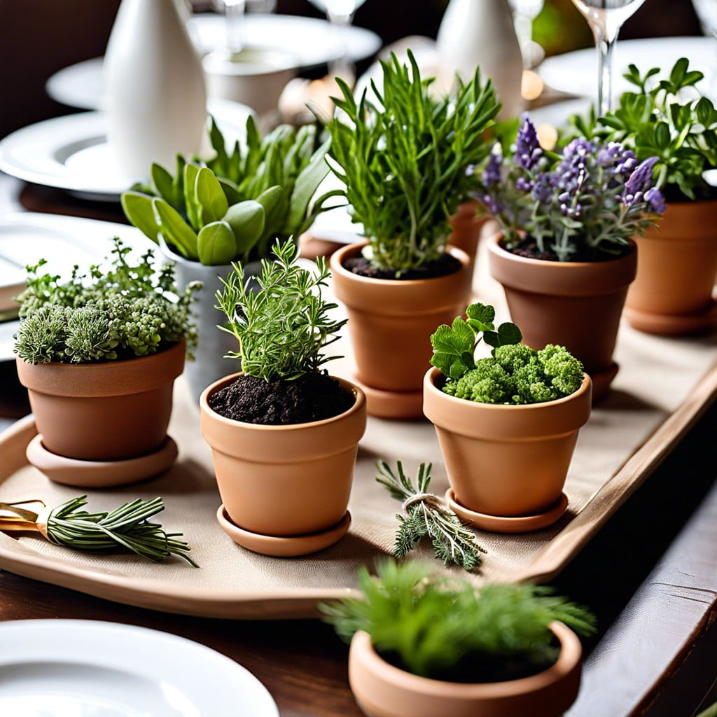potted herb favors