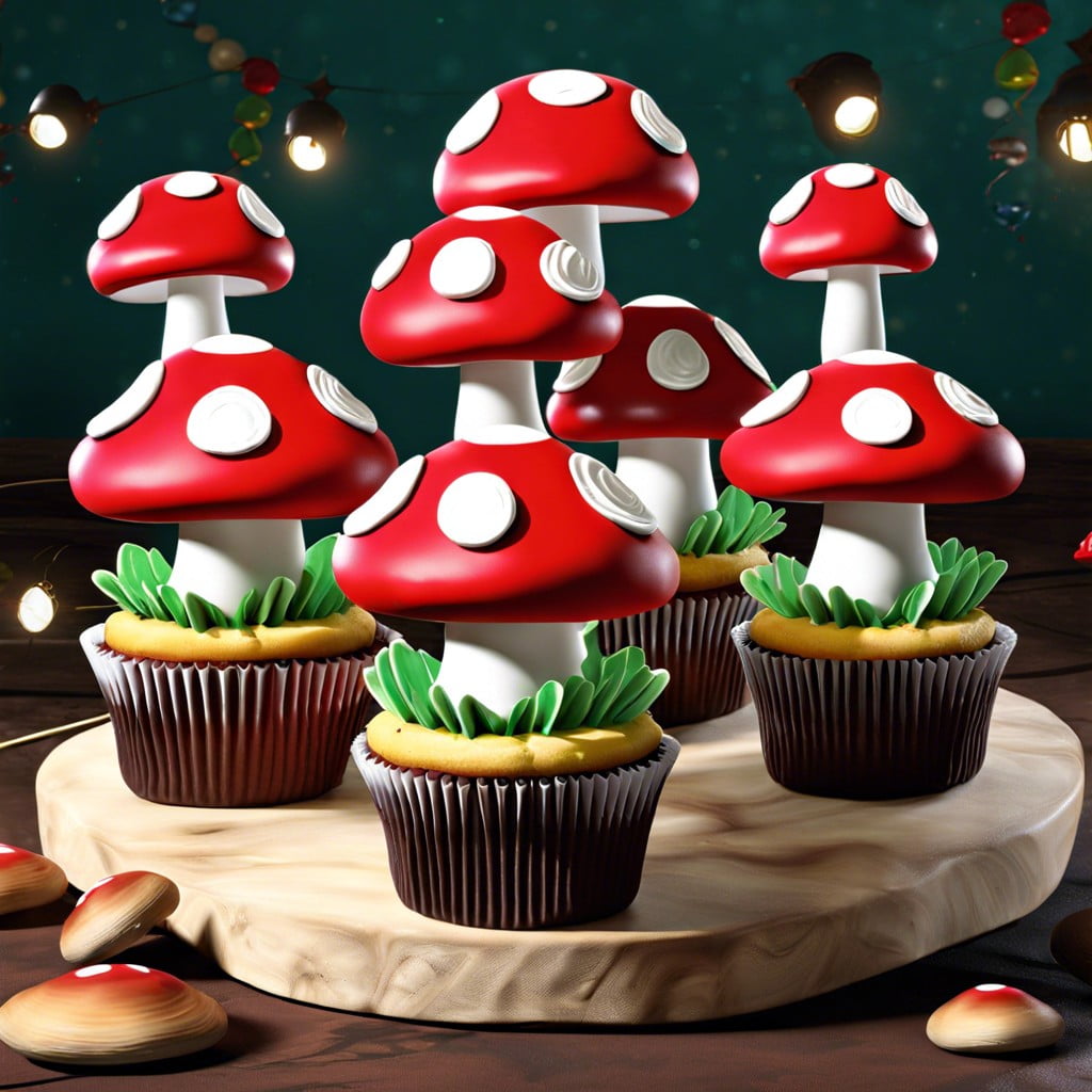 power up mushroom cupcakes