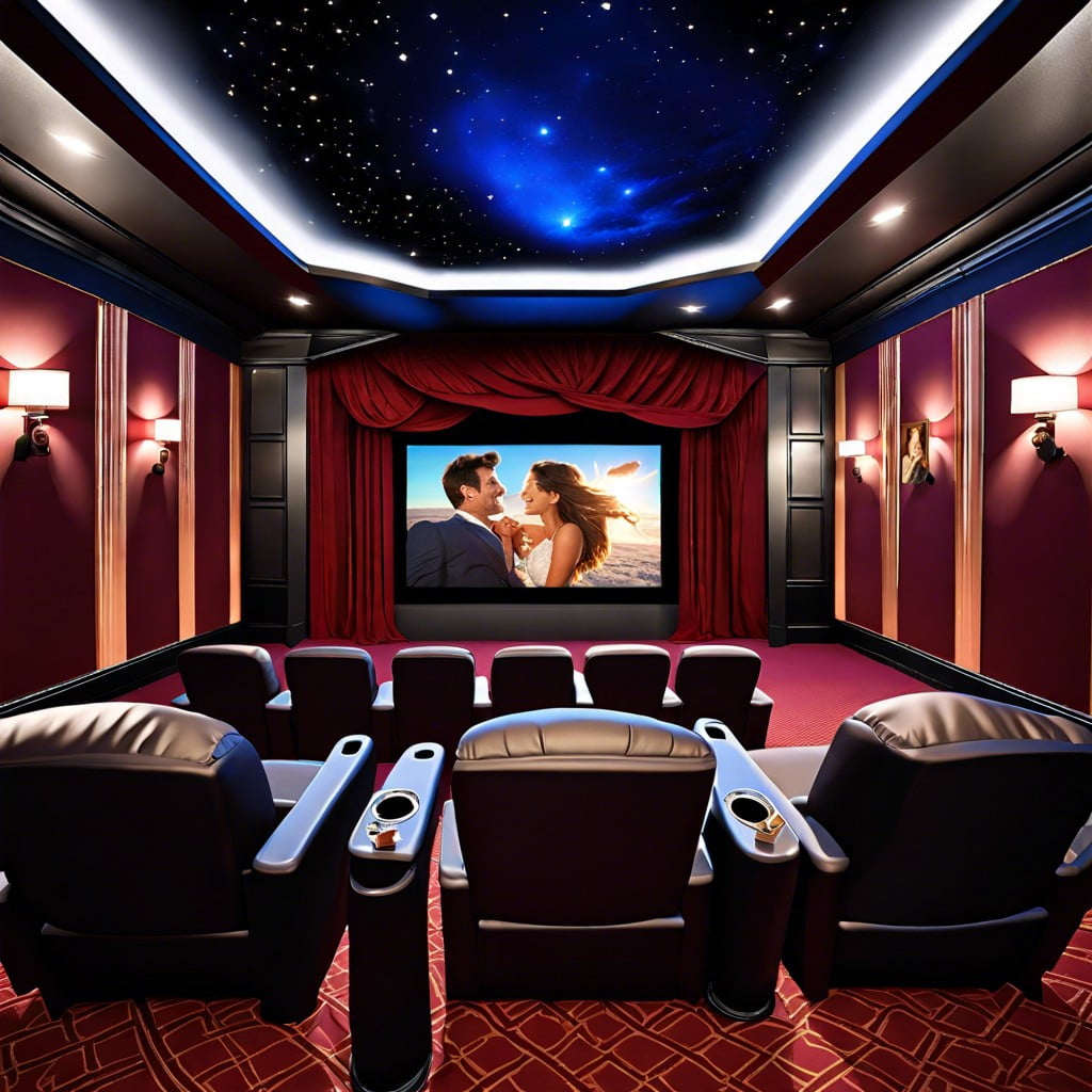 private movie theatre with photos and memories montage