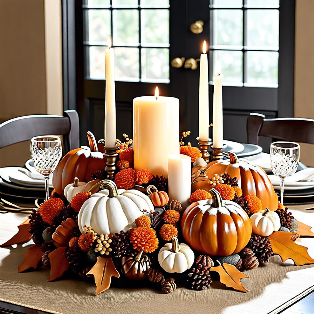 pumpkin and candle cluster