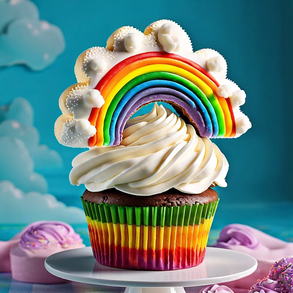 rainbow layers with cloud frosting