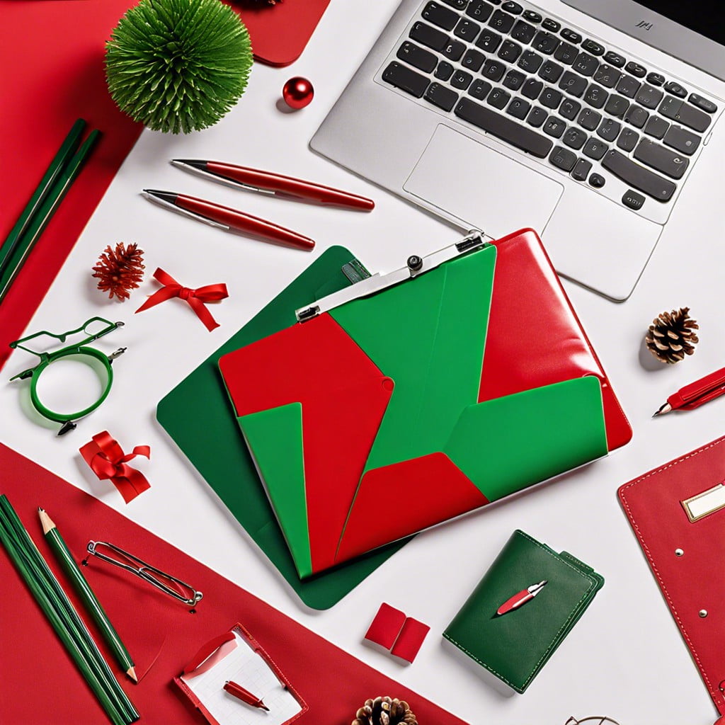red and green file folders