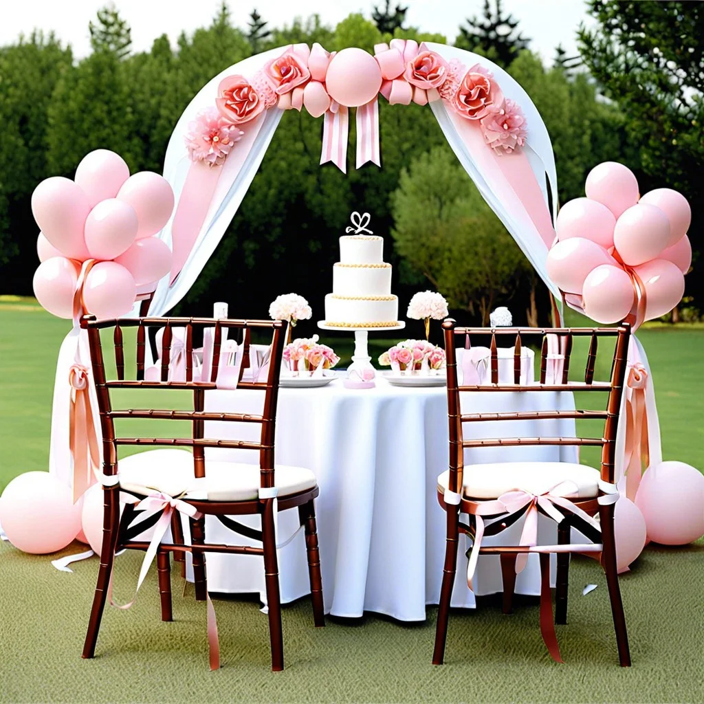 ribbon tied around chairs