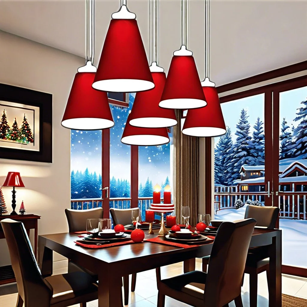 santa hat pendant lights