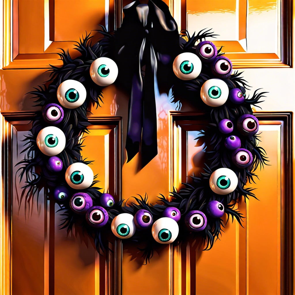 scary eyeballs wreath