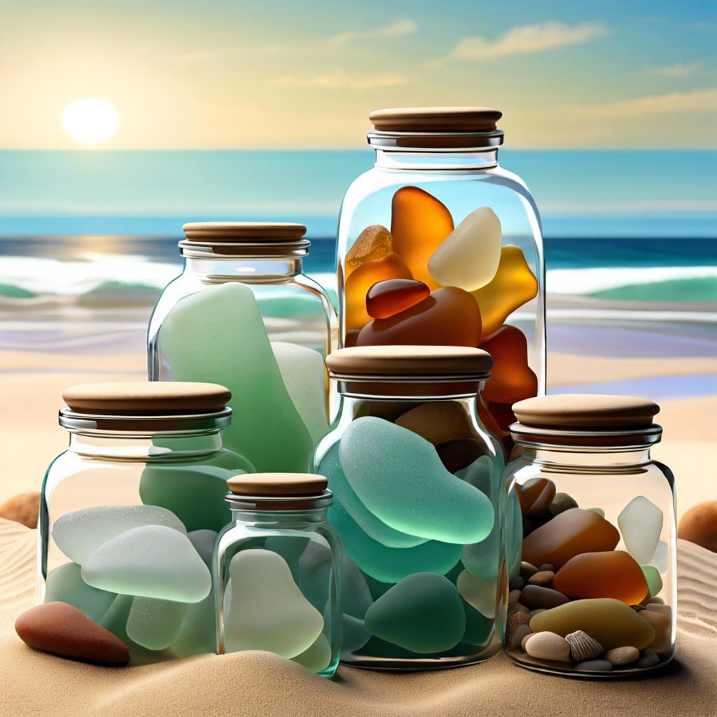 sea glass jars for a beachy look